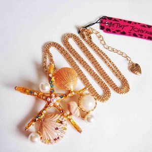 NWT BETSEY JOHNSON STARFISH NECKLACE BROOCH
